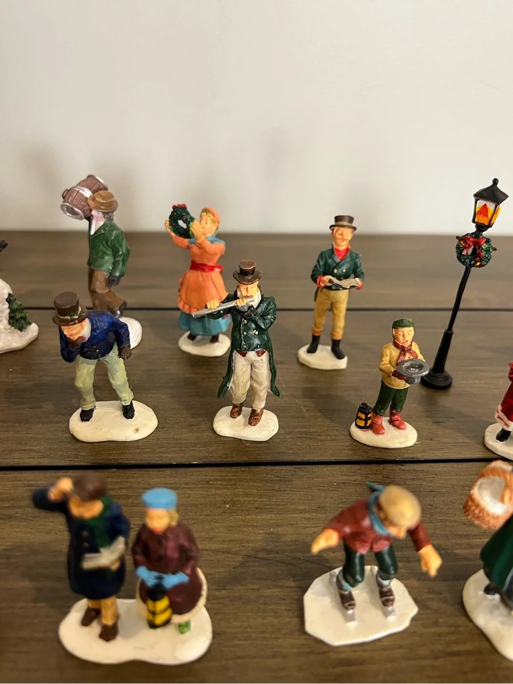 Vintage 18 piece lot Christmas village figurines